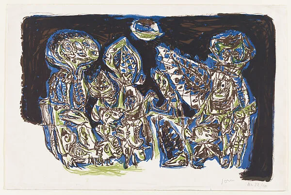 On the Silent Myth (Af den stumme myte), Opus 4b from 'Spiralens Art Portfolio' (Spiralens Kunstmappe) — Asger Jorn