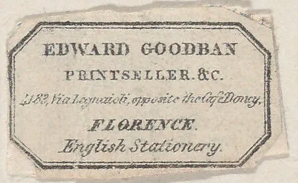 Trade Card for Edward Goodban, Printseller — Anonymous, British, 19th century