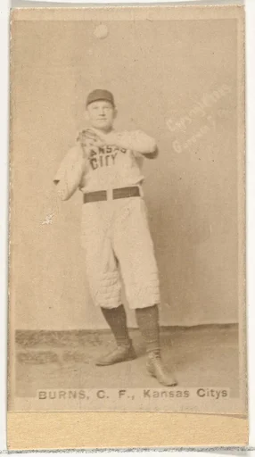 James M. "Jim" Burns, Center Field, Kansas City Cowboys, from the Old Judge series (N172) for Old Judge Cigarettes
