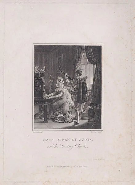 Mary, Queen of Scots with her secretary, Pierre de Bocosel de Chatelard — Mary, Queen of Scots|Louis Ducis|Robert William Smart|S. & J. Fuller|McQueen & Co.