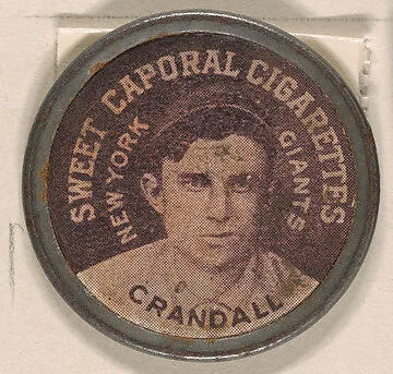 Crandall, New York Giants (green), from the Domino Discs series (PX7), issued by Kinney Brothers — Kinney Brothers Tobacco Company