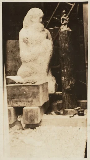 ["Mother and Child" in Zorach's Studio]