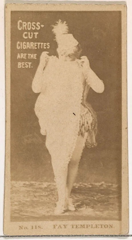 Card Number 118, Fay Templeton, from the Actors and Actresses series (N145-2) issued by Duke Sons & Co. to promote Cross Cut Cigarettes — W. Duke, Sons & Co.