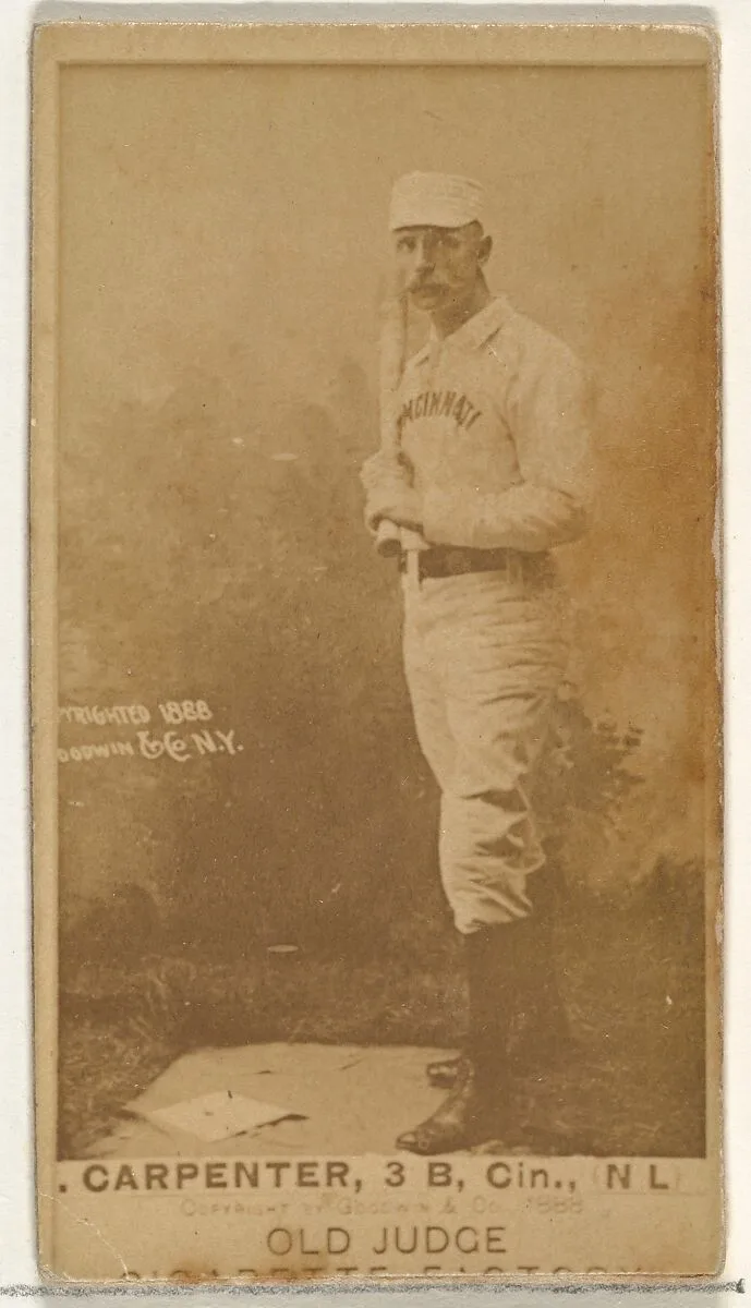 Warren William "Hick" Carpenter, 3rd Base, Cincinnati, from the Old Judge series (N172) for Old Judge Cigarettes — Goodwin & Company