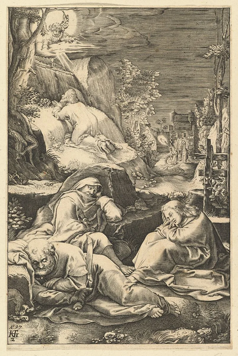 The Agony in the Garden, from "The Passion of Christ" — Hendrick Goltzius|Abraham Hogenberg
