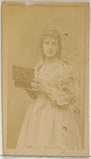 Mlle. Monvel, from the Actors and Actresses series (N45, Type 8) for Virginia Brights Cigarettes