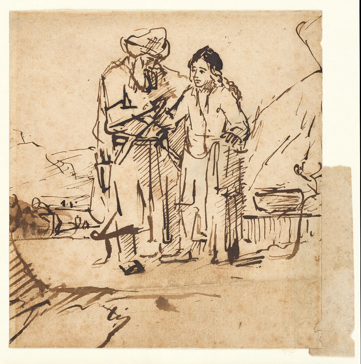 Abraham and Isaac before the Sacrifice — School of Rembrandt van Rijn