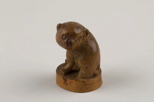 ō|Netsuke: Seal in the Form of a Seated Pug-Dog