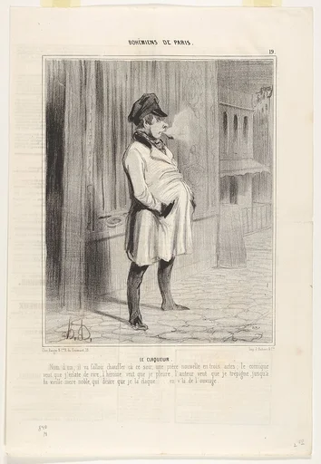 The Hired Clapper, plate 19 from "Artists and Bonvivants of Paris," published in Le Charivari