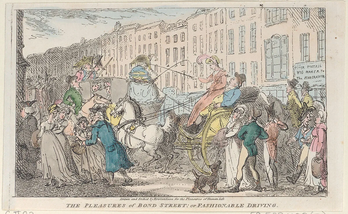 The Pleasures of Bond Street: or Fashionable Driving — Longman, Hurst, Rees and Orme|Thomas Rowlandson|John Britton