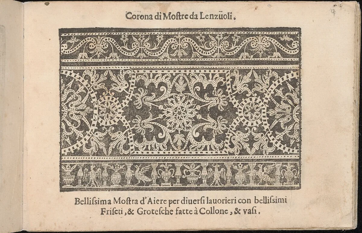 Corona delle Nobile et Virtuose Donne, Libro Terzo, page 4 (recto) — Alessandro de' Vecchi|Cesare Vecellio