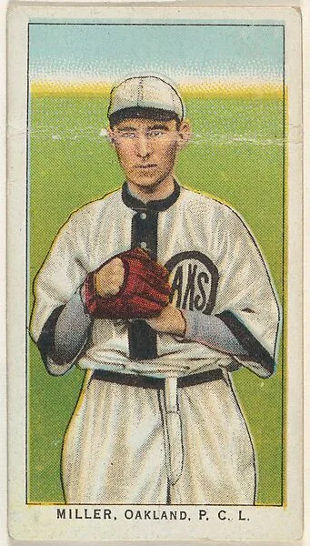 Miller, Oakland, Pacific Coast League, from the "Obak Baseball Players" set (T212), issued by the American Tobacco Company to promote Obak Mouthpiece Cigarettes — American Tobacco Company