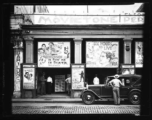 [Cinema Showing "El Rey de la Plata" and "Six Hours to Live", Havana]