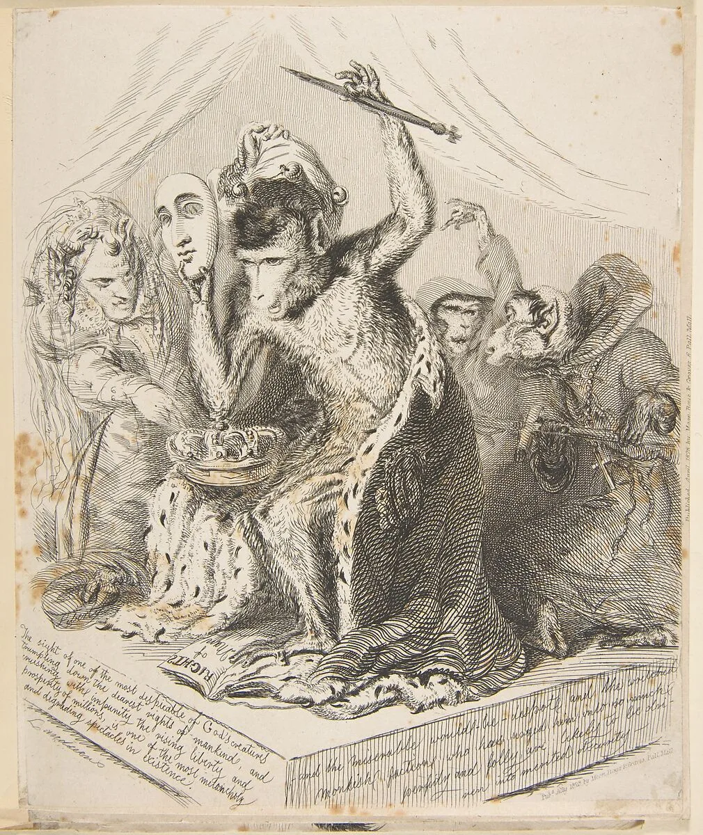 Monkey Despot, from Monkey-Ana or Men, in Miniature — Thomas Landseer|Moon, Boys & Graves