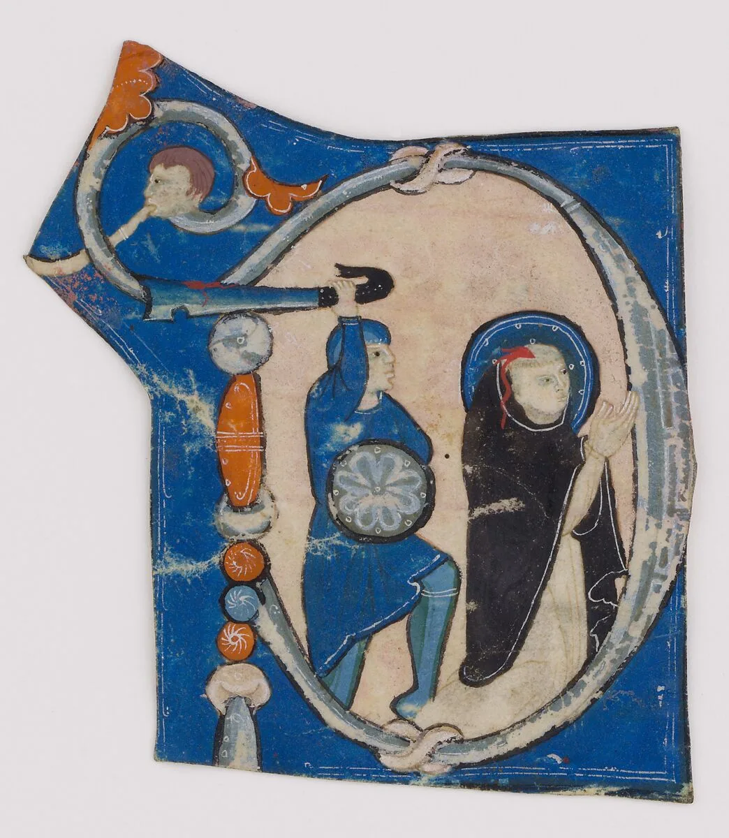 Initial P with the Martyrdom of Saint Peter Martyr — Unknown