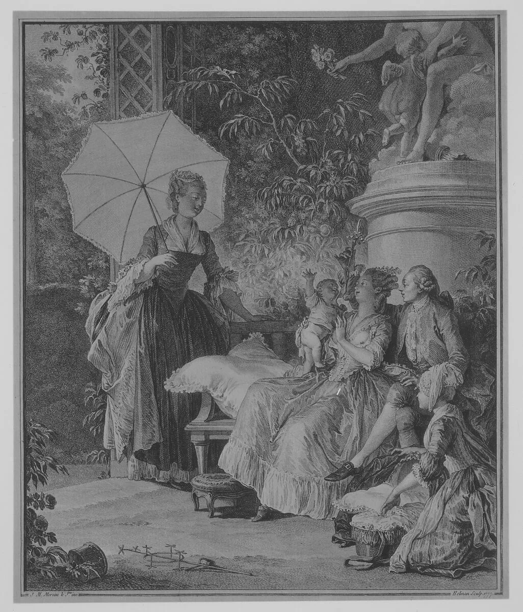 Les Délices de la Maternité (Maternal Pleasure), from Le Monument du Costume — Jean Michel Moreau the Younger|Restif de La Bretonne|l'Imprimerie de Prault|Isidore Stanislas Henri Helman