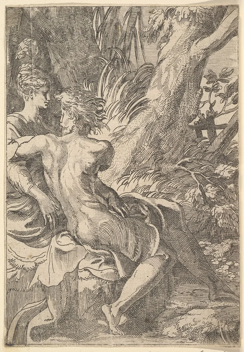 The Lovers — Anonymous, Italian, 16th to 17th century|Parmigianino (Girolamo Francesco Maria Mazzola)