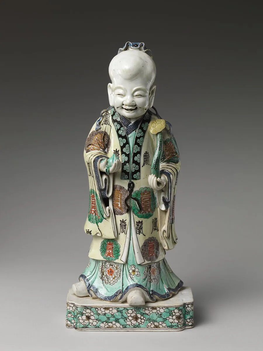 清康熙 景德鎮窯三彩描金壽老|God of Longevity (Shoulao) — Unknown
