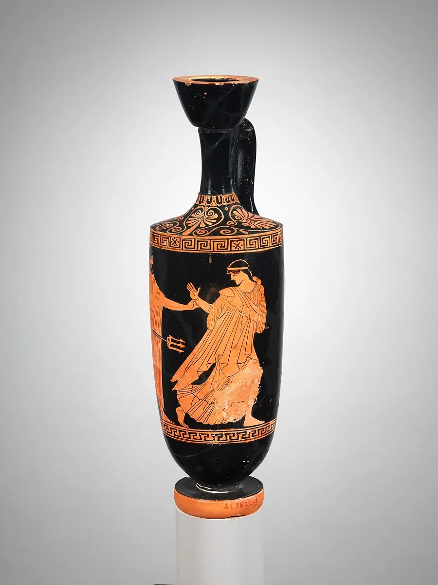 Terracotta lekythos (oil flask) — Achilles Painter