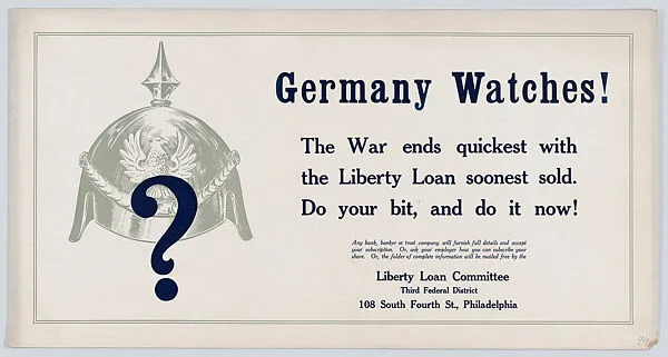 Germany Watches! — Anonymous, American, 20th century