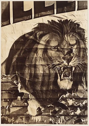 [Torn Circus Poster: Lion]