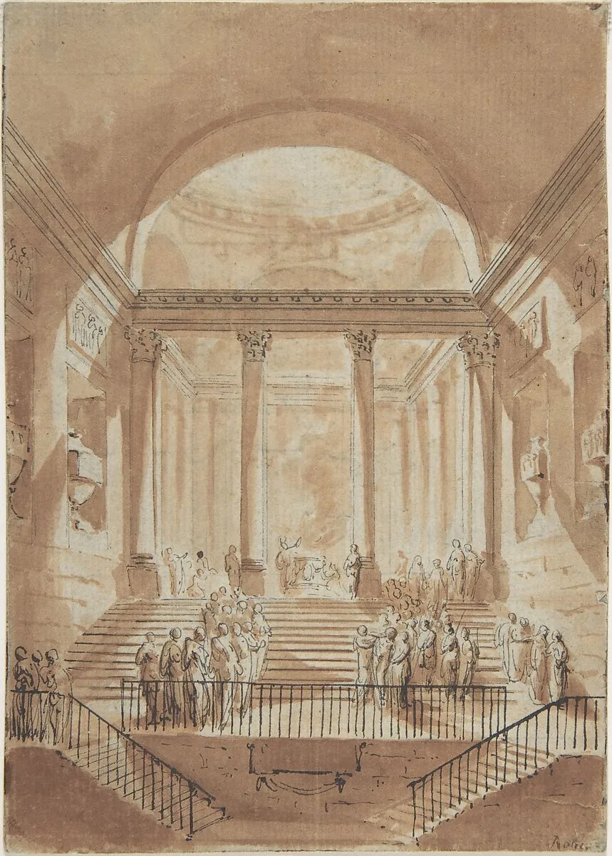 Sacrifice in a Classical Building — Anonymous, French, 18th century