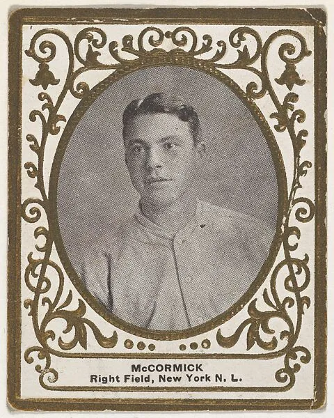 McCormick, Right Field, New York, National League, from the Baseball Players (Ramlys) series (T204) issued by the Mentor Company to promote Ramly and T.T.T. Turkish Cigarettes — Carl Homer Studios, Boston|Mentor Company, Boston