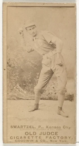 Parke B. Swartzel, Pitcher, Kansas City Cowboys, from the Old Judge series (N172) for Old Judge Cigarettes