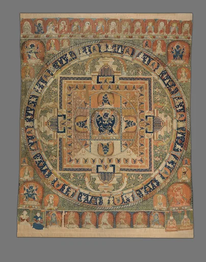 元 緙絲大威德金剛曼陀羅|Vajrabhairava mandala