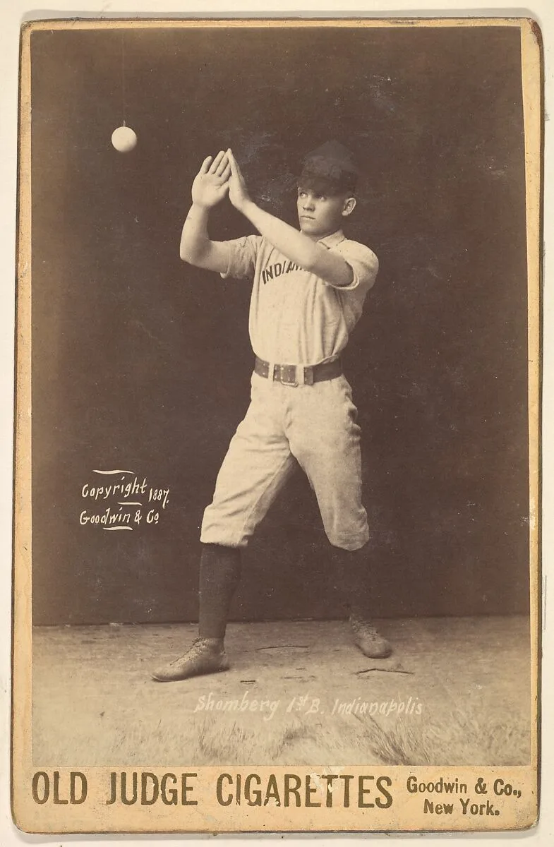 Shomberg, 1st Base, Indianapolis, from the series Old Judge Cigarettes — Goodwin & Company