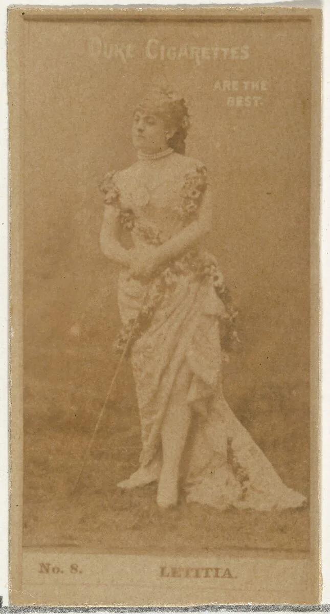 Card Number 8, Letitia, from the Actors and Actresses series (N145-6) issued by Duke Sons & Co. to promote Duke Cigarettes — W. Duke, Sons & Co.
