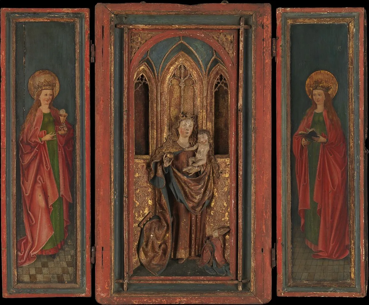 Altar Shrine with Madonna and Child with Donor — Unknown