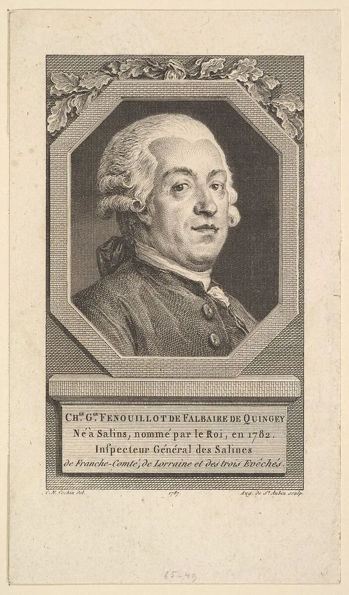 Portrait of Charles George Fenouillot de Falbaire de Quingey — Augustin de Saint-Aubin|Charles Nicolas Cochin II