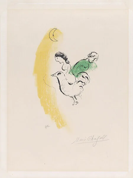 Rooster with Crescent — Marc Chagall