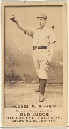 Hughes, Pitcher, Brooklyn Bridegrooms, from the Old Judge series (N172) for Old Judge Cigarettes