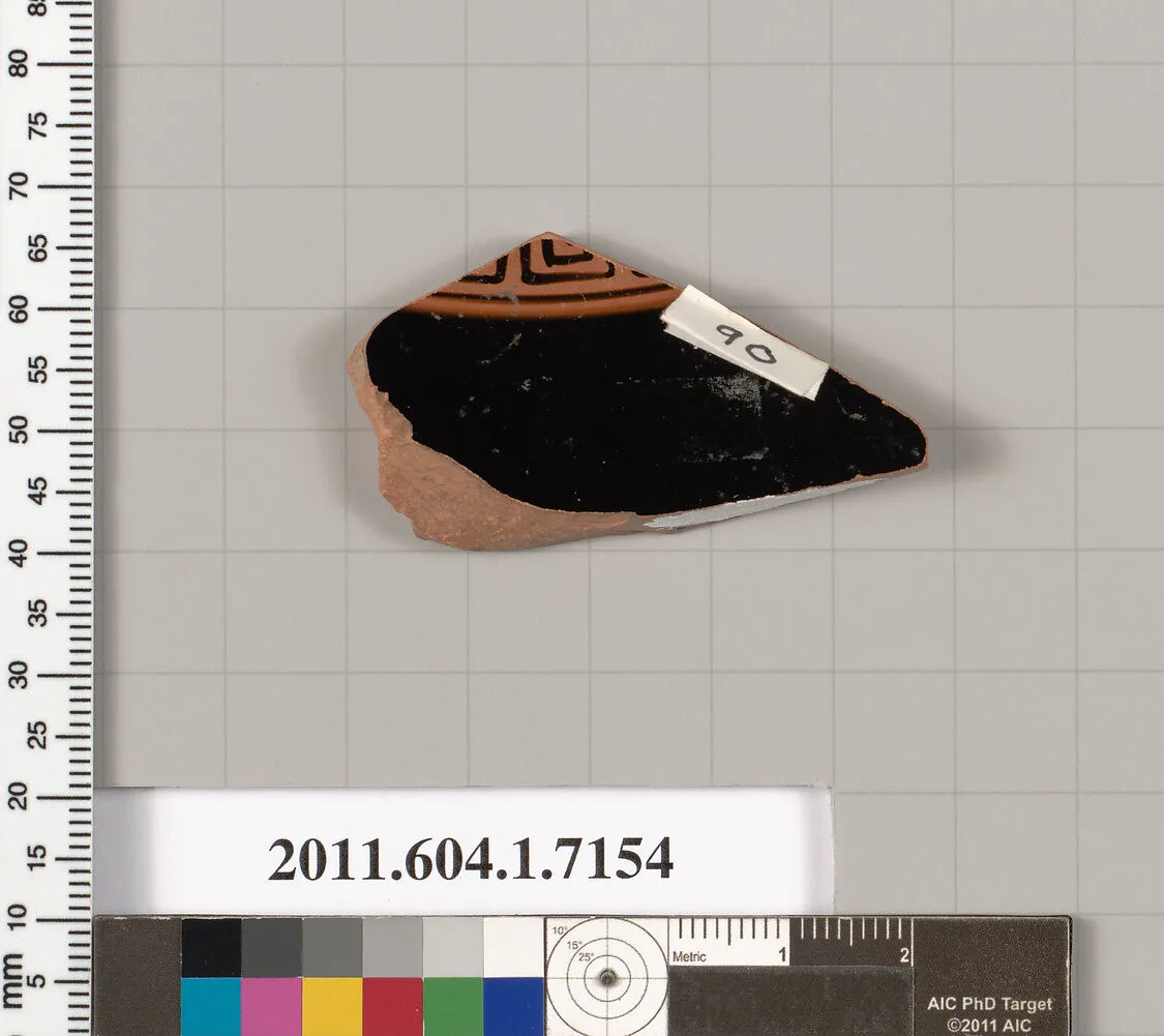 Terracotta fragment of a kylix (drinking cup) — Makron