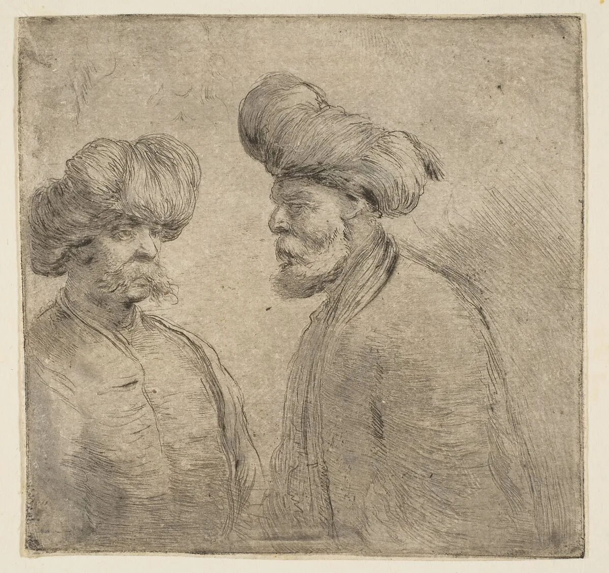 Two Turks in Turbans — Stefano della Bella