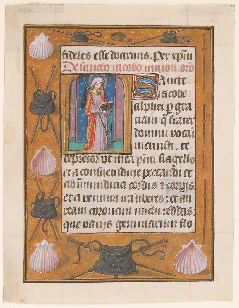 Manuscript Leaf with Saint James the Greater, from a Book of Hours — Unknown