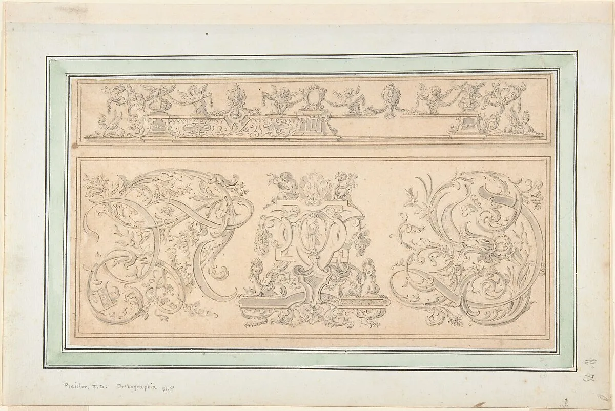 Design for "Orthographia" pl.8 — Johann Daniel Preissler