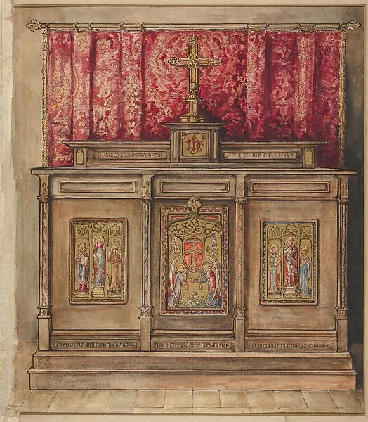 Design for the Side Altar, Church of the Ascension, New York — Helen Maitland Armstrong