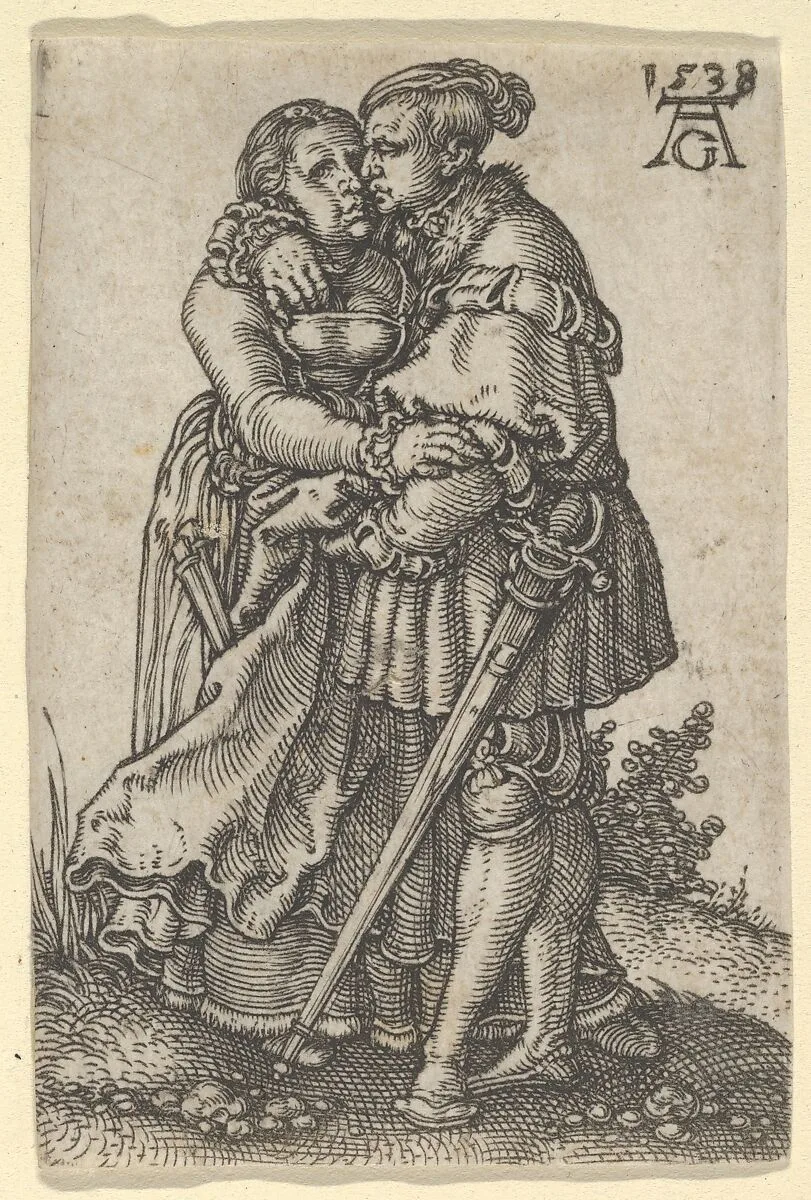 Couple Embracing, from "The Small Wedding Dancers" — Heinrich Aldegrever