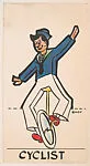 Cyclist, bakery insert card from the Pinocchio Circus Performers series (D64) — Walt Disney Productions