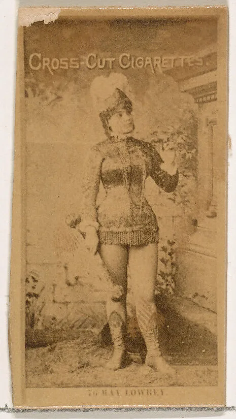 Card Number 76, May Lowrey, from the Actors and Actresses series (N145-2) issued by Duke Sons & Co. to promote Cross Cut Cigarettes — W. Duke, Sons & Co.