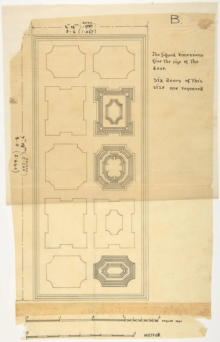 Design for a Door — Anonymous, British, 19th century