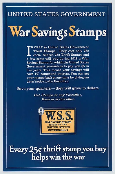 War savings stamps — Anonymous, American, 20th century