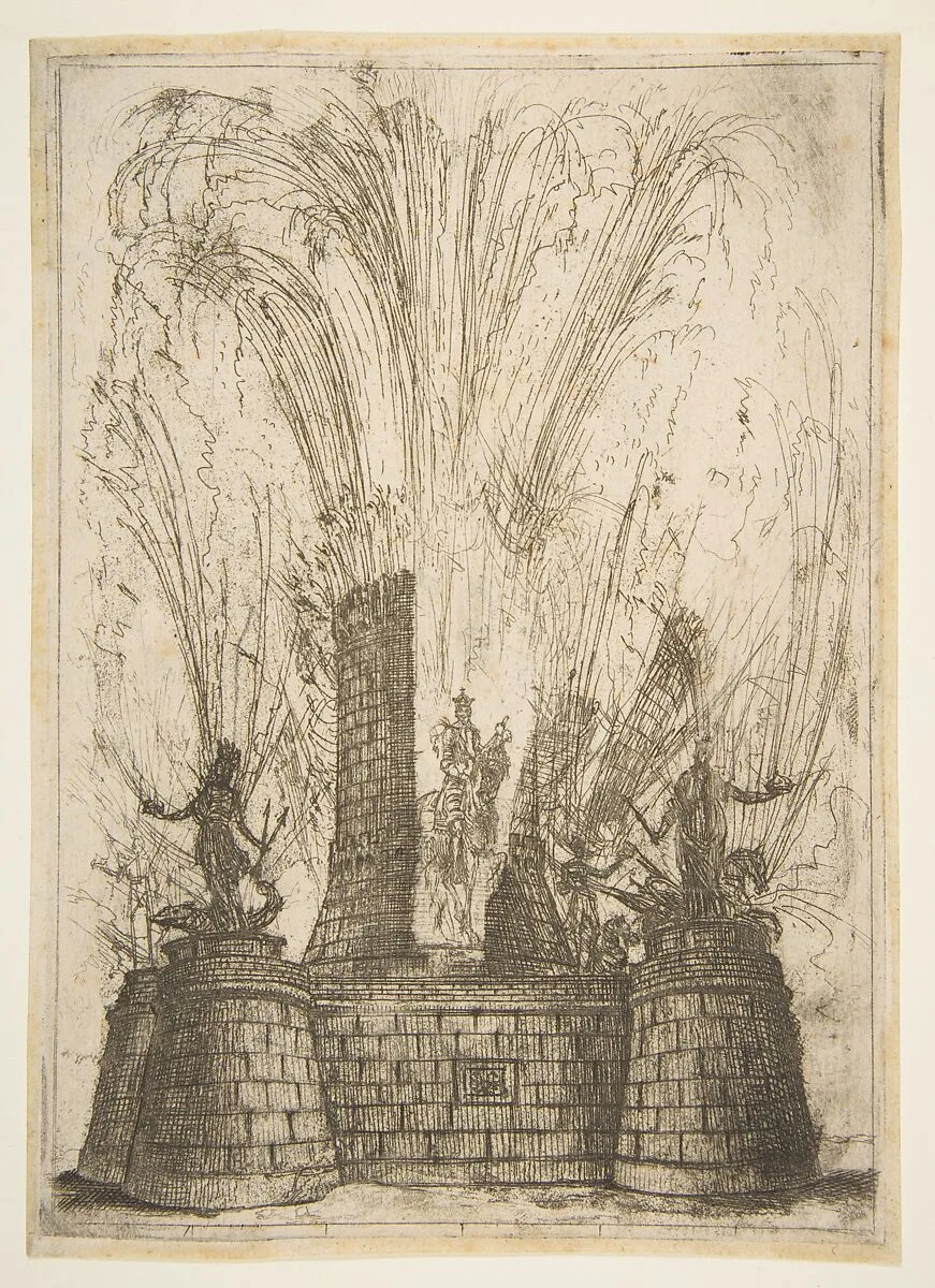 The Round Tower Ruptured to Reveal the Statue of the King of the Romans — Claude Lorrain (Claude Gellée)|Manuel de Moura