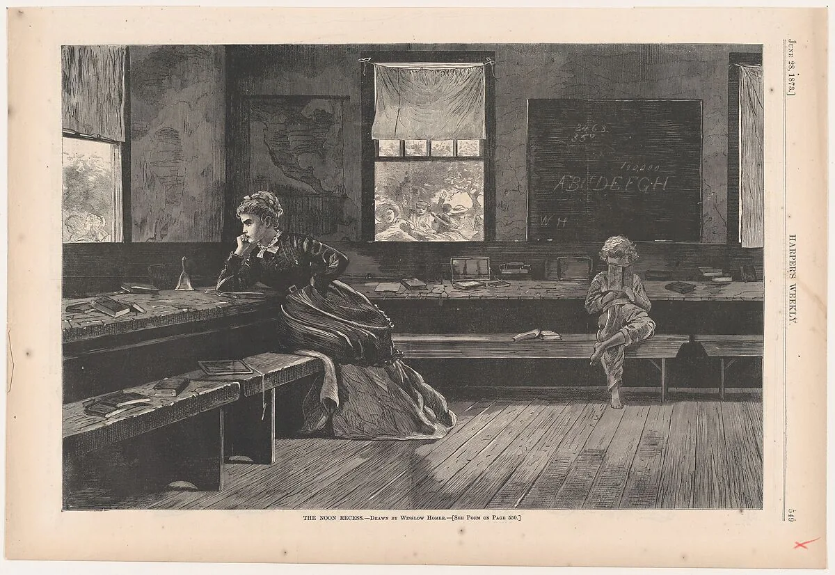 The Noon Recess (from "Harper's Weekly," Vol. XVII) — Winslow Homer|Harper's Weekly|Harper & Brothers