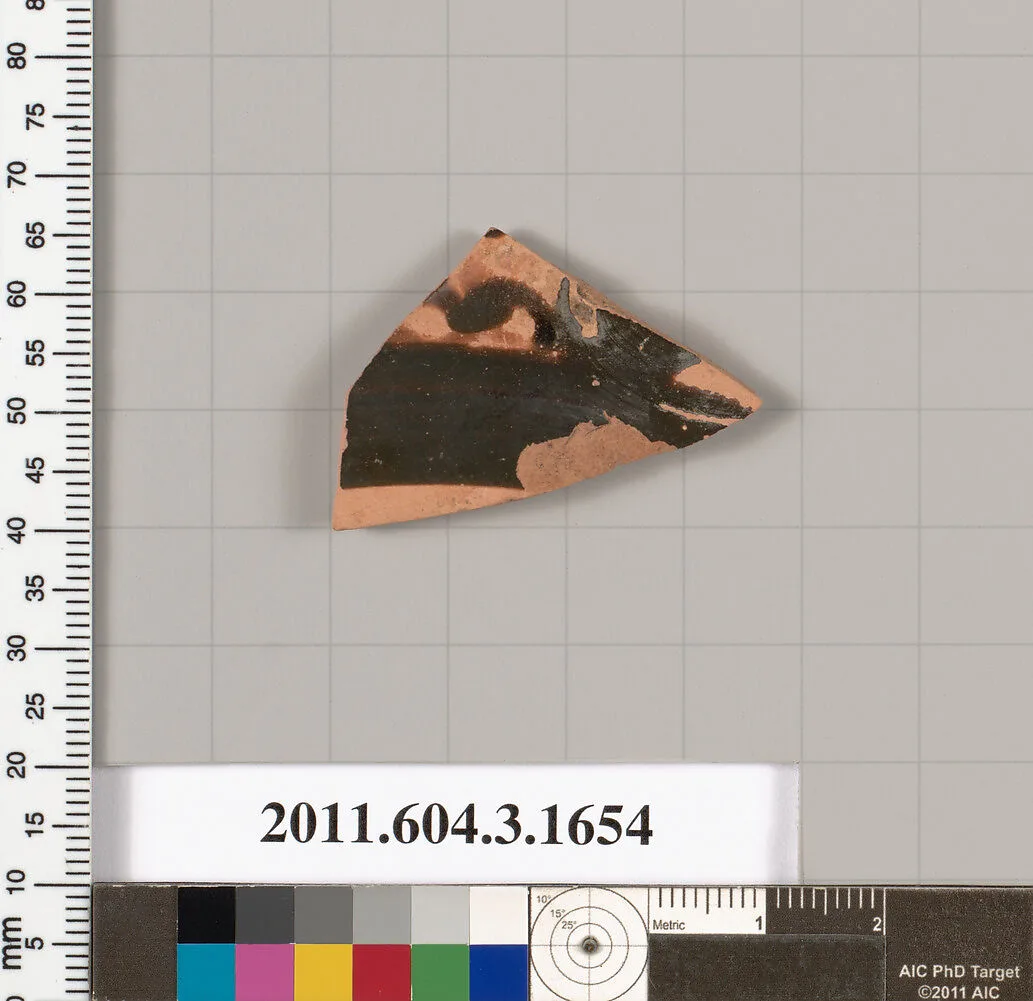 Terracotta fragment of a kylix: Band cup (drinking cup) — Unknown