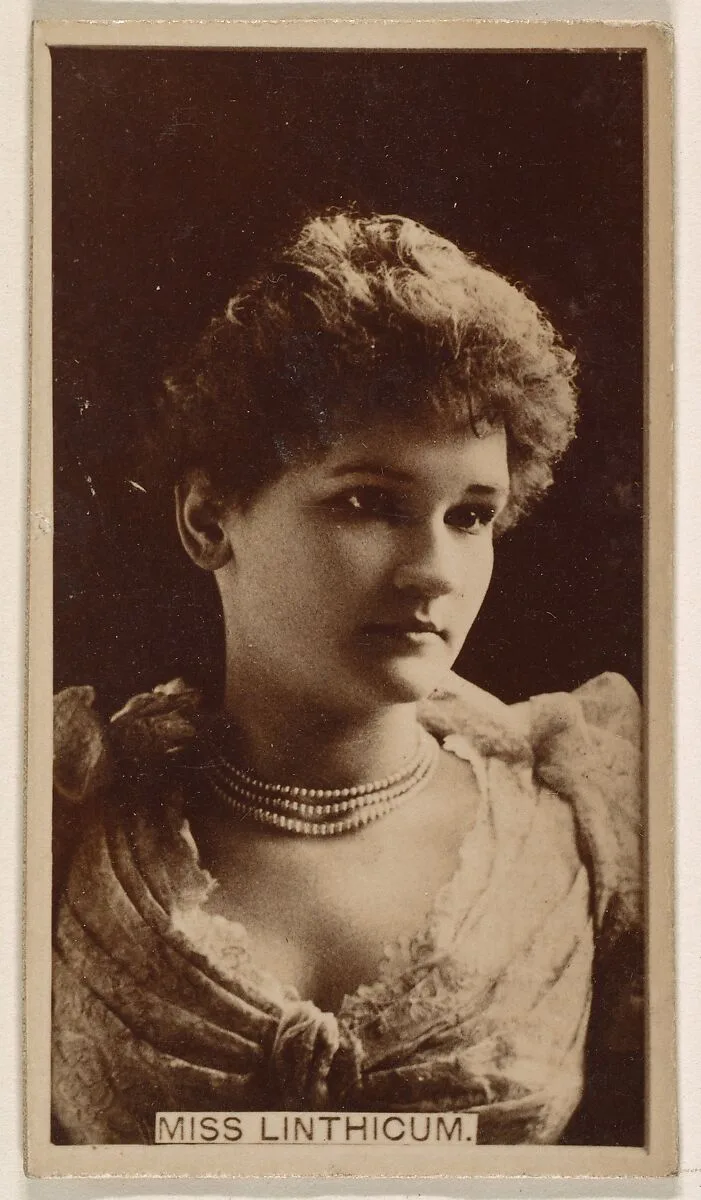 Miss Linthicum, from the Actresses series (N245) issued by Kinney Brothers to promote Sweet Caporal Cigarettes — Kinney Brothers Tobacco Company
