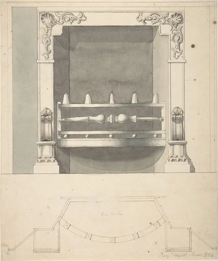 Design for a Cast-iron Hob Grate in Ormolu